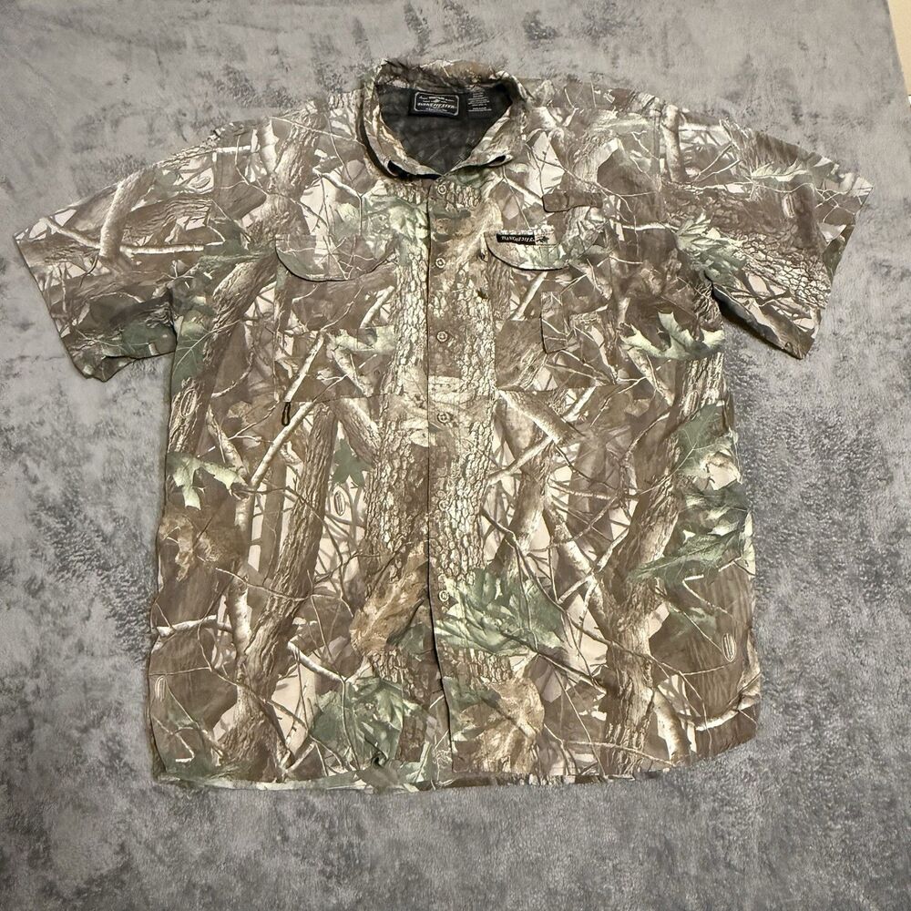 Winchester X RealTree Men’s Short Sleeve‎ Camo Button Up Hunting Shirt Size XL